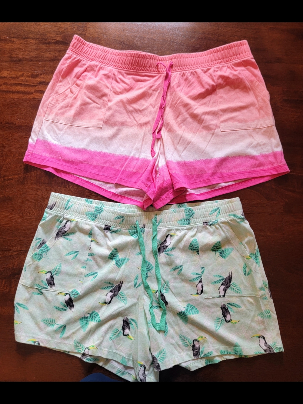 Sonoma Pink Ombre Shorts & Mint Toucan Print Pajama Shorts Set